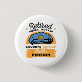 Gepensioneerde postbeambte Mailman Retirement Ronde Button 3,2 Cm (Voorkant)
