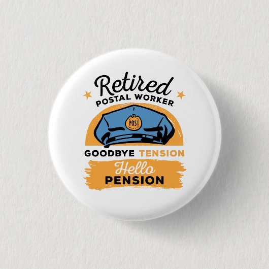 Gepensioneerde postbeambte Mailman Retirement Ronde Button 3,2 Cm (Voorkant)