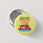 Gepensioneerde postbeambte Mailman Retirement Ronde Button 3,2 Cm (Voorkant /achterkant)