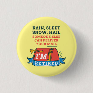 Gepensioneerde postbeambte Mailman Retirement Ronde Button 3,2 Cm