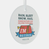 Gepensioneerde postbeambte met aangepaste pensione glas ornament (Voorkant Rechts)