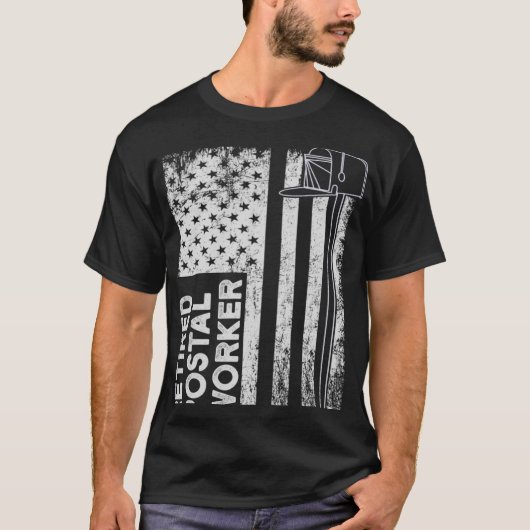 Gepensioneerde postbeambte met score Postbode Pens T-shirt (Voorkant)