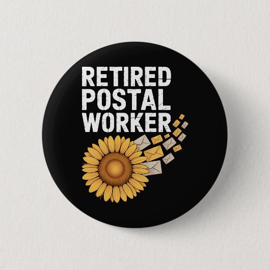 Gepensioneerde Postbeambte Ronde Button 5,7 Cm (Voorkant)