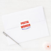 GEPENSIONEERDE POSTBEDIENDE RONDE STICKER (Envelop)