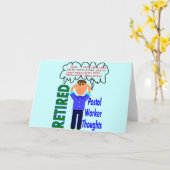 Gepensioneerde postbezorger "Gedachten" Grappige p Kaart (Gele Bloem)