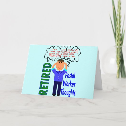 Gepensioneerde postbezorger "Gedachten" Grappige p Kaart (Voorkant)