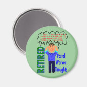 Gepensioneerde postbezorger "Gedachten" Grappige p Magneet (Voorkant / Achterkant)