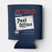 Gepensioneerde postbode gepensioneerde postbeambte blikjeskoeler (Achterkant)