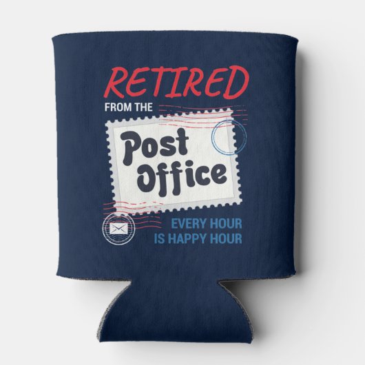 Gepensioneerde postbode gepensioneerde postbeambte blikjeskoeler (Achterkant)