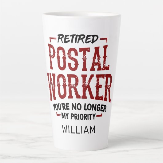 Gepensioneerde Postbode Pensioen Grappig Latte Mok (Voorkant)