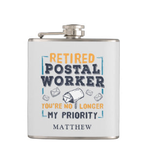 Gepensioneerde Postbode Post Prioriteit Heupfles