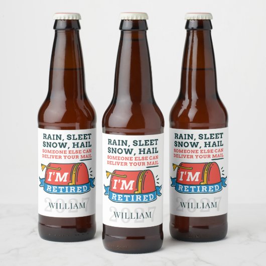Gepensioneerde Postbode Postbezorger Pensioen Bier Etiket (Flessen)