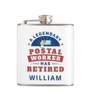 Gepensioneerde Postbode Postbezorger Pensioen Grap Heupfles
