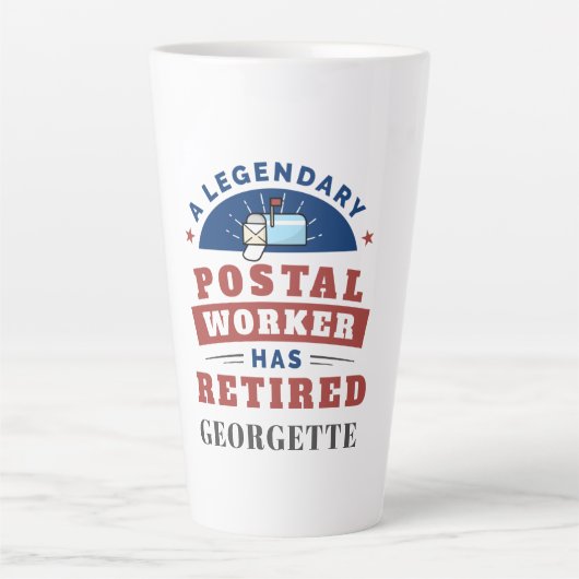 Gepensioneerde Postbode Postbezorger Pensioen Grap Latte Mok (Voorkant)