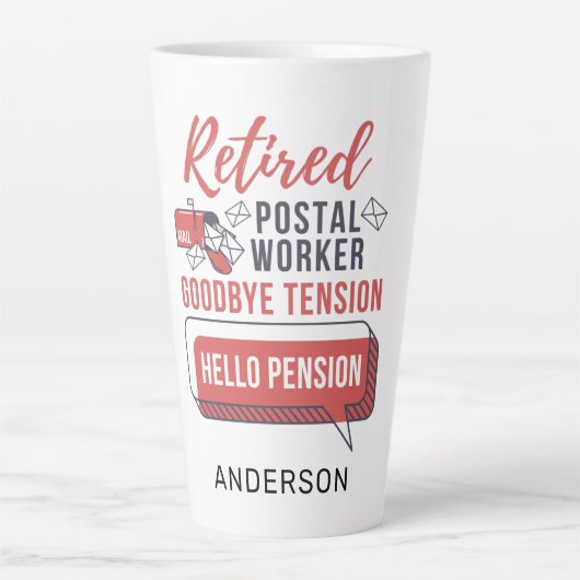 Gepensioneerde Postbode Postmedewerker Pensioen Gr Latte Mok (Voorkant)