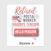 Gepensioneerde postbode sticker (Vel)