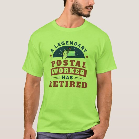 Gepensioneerde Postbode Verjaardag Grap T-shirt (Voorkant)