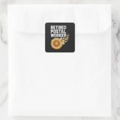 Gepensioneerde Postbode Vierkante Sticker (Tas)