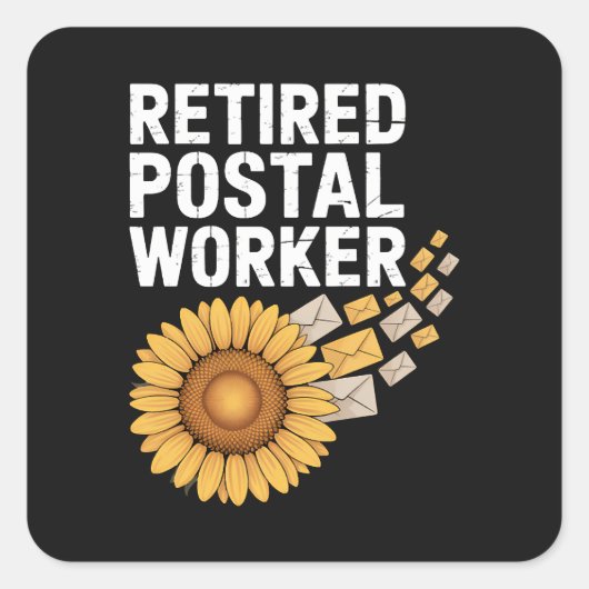 Gepensioneerde Postbode Vierkante Sticker (Voorkant)
