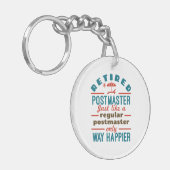 Gepensioneerde Postmaster Grappig pensioen gelukki Sleutelhanger (Voorkant Links)