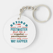 Gepensioneerde Postmaster Grappig pensioen gelukki Sleutelhanger (Achterkant)