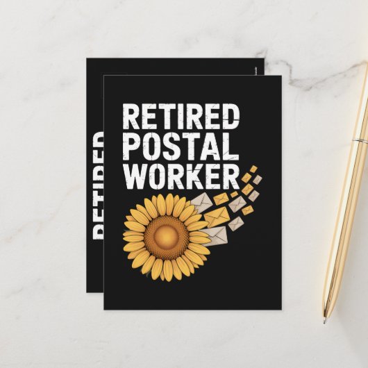 Gepensioneerde Postmedewerker Feestdagenkaart (Voorkant / Achterkant in situ)