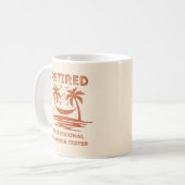 Gepensioneerde professionele hangmat tester Funny Koffiemok (Voorkant links)