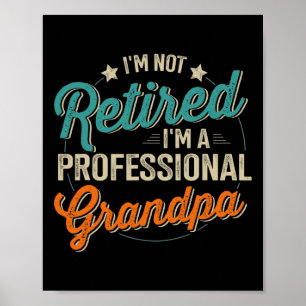 Gepensioneerde professionele opa vaders dag verjaa poster