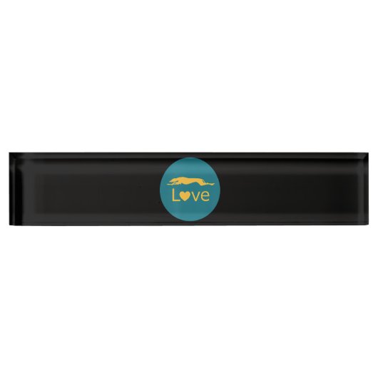 Gepensioneerde Racing Greyhound Love Naambordje (Voorkant)