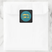 Gepensioneerde Racing Greyhound Love Vierkante Sticker (Tas)