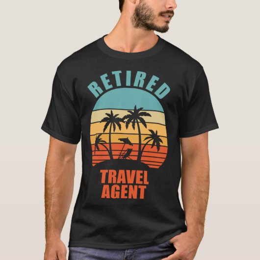 Gepensioneerde reisagent Happy Retirement T-shirt (Voorkant)