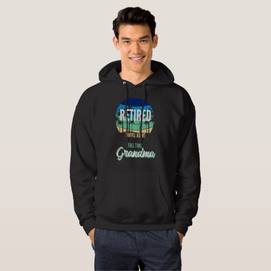 Gepensioneerde reisagent voltijds grootmoeder hoodie (Voorkant volledig)