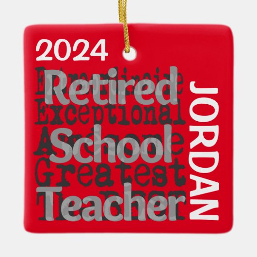 Gepensioneerde schoolleraar Buitengewoon CUSTOM Keramisch Ornament (Voorkant)