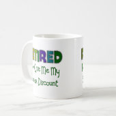 Gepensioneerde SENIOR KORTING Koffiemok (Voorkant links)