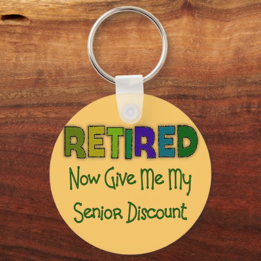 Gepensioneerde SENIOR KORTING Sleutelhanger (Voorkant)