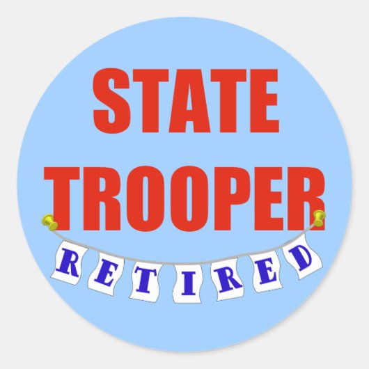 GEPENSIONEERDE STAATSTROEPEN RONDE STICKER (Voorkant)