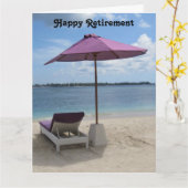 Gepensioneerde strandstoel groot kaart (Gele Bloem)