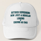 Gepensioneerde superheld nu gewoon een gewone lege trucker pet (Voorkant)