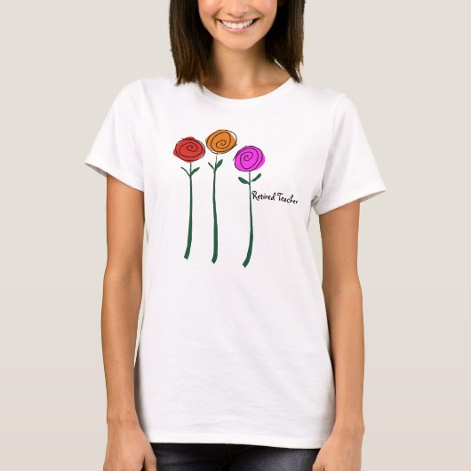 Gepensioneerde T-Shirt Whimsical Rozen (Voorkant)