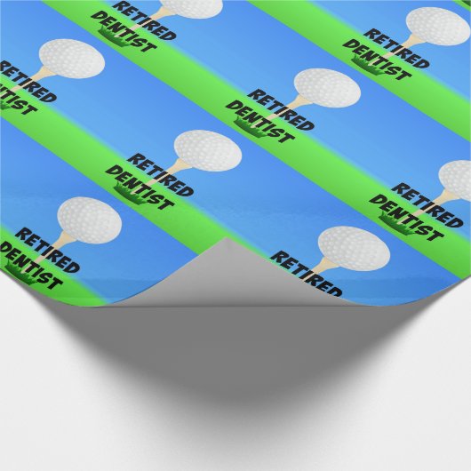 Gepensioneerde Tandarts - Golfbal op Tee Cadeaupapier (Hoek)