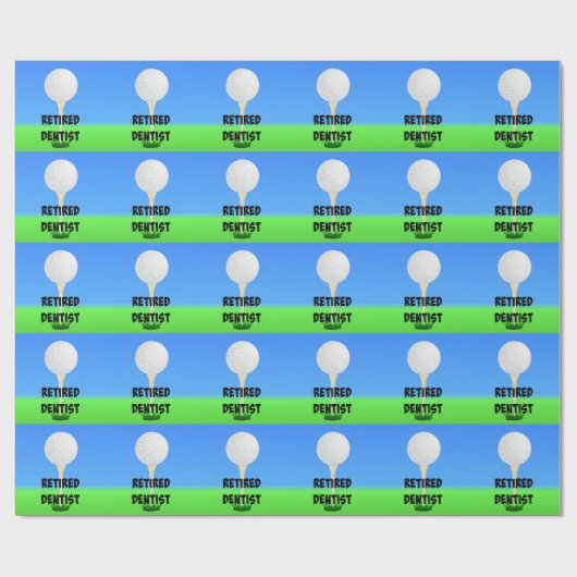 Gepensioneerde Tandarts - Golfbal op Tee Cadeaupapier (Vlak)