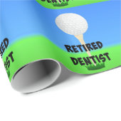 Gepensioneerde Tandarts - Golfbal op Tee Cadeaupapier (Rol Hoek)