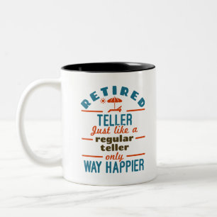 Gepensioneerde Teller Way Happier van fondsenwervi Tweekleurige Koffiemok