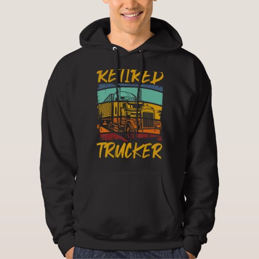 Gepensioneerde trucker hoodie (Voorkant)