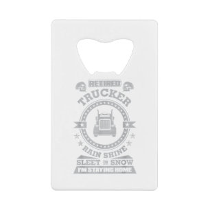 Gepensioneerde Trucker shirten Funny Truck chauffe Creditkaart Flessenopener