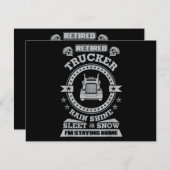 Gepensioneerde Trucker shirten Funny Truck chauffe Feestdagenkaart (Voorkant / Achterkant)