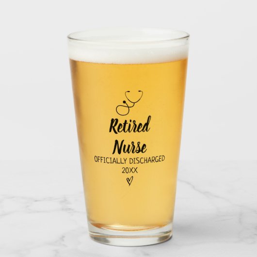 Gepensioneerde Verpleegkundige 2024 Pensioenfeestg Glas (Voorkant gevuld)