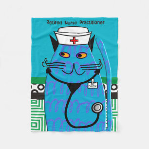 Gepensioneerde verpleegkundige Cat Fleece Blanket Deken