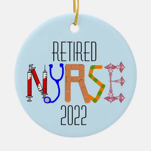 Gepensioneerde verpleegkundigen 2022 keramisch ornament (Voorkant)