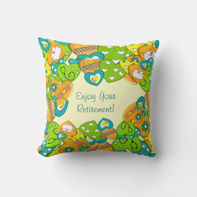 Gepensioneerde verpleegkundigen Pillow Hearts Kussen (Voorkant)